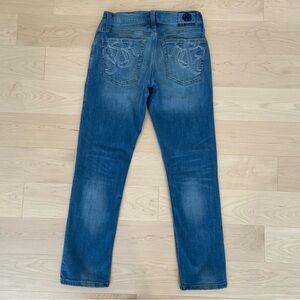 Rock & Republic men jeans light blue stretchy distressed denim slim straight 32
